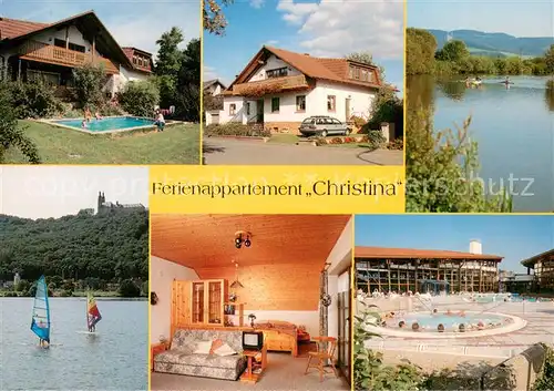 AK / Ansichtskarte Vierzehnheiligen Ferienappartement Christina Mainpartie Baggersee mit Kloster Banz Obermain Therme Staffelstein Vierzehnheiligen