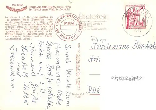 AK / Ansichtskarte Hermannsdenkmal Fliegeraufnahme Hermannsdenkmal