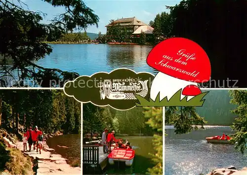 AK / Ansichtskarte Mummelsee Seepartie Uferweg Tretboote Mummelsee