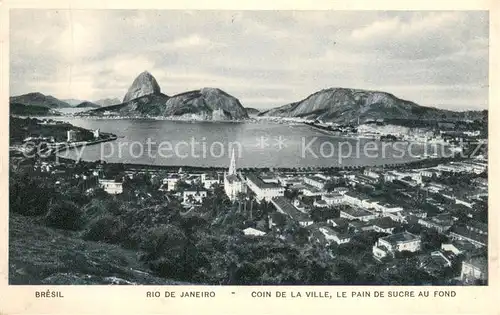 AK / Ansichtskarte Rio_de_Janeiro Coin de la ville   Le Pain de sucre au fond Rio_de_Janeiro