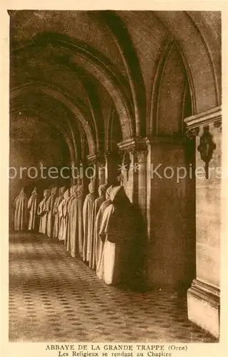 AK / Ansichtskarte Grande_Trappe Abbaye   Les Religieux se rendant au Chapitre 