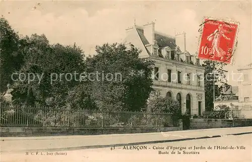 AK / Ansichtskarte Alencon_61 caisse d Epargne et Jardin de l Hotel de Ville 