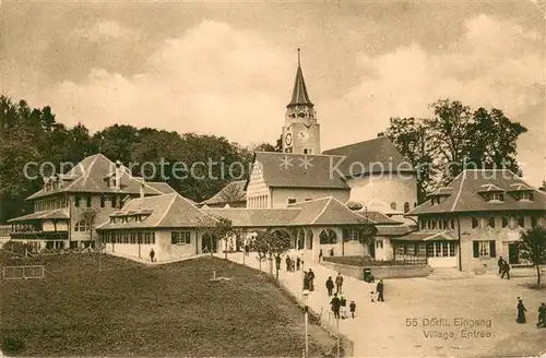 AK / Ansichtskarte Bern_BE Schweizerische Landesausstellung Bern 1914 Doerfli Eingang Bern_BE