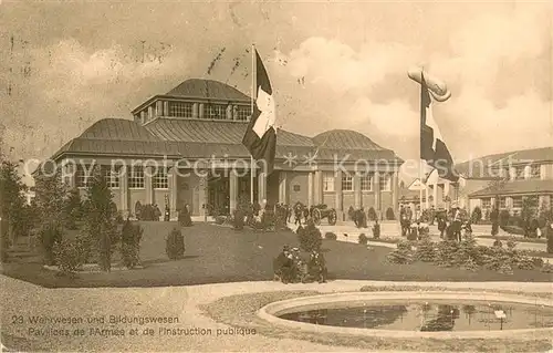 AK / Ansichtskarte Bern_BE Schweizerische Landesausstellung Bern 1914 Wehrwesen und Bildungswesen Bern_BE