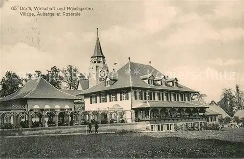 AK / Ansichtskarte Bern_BE Schweizerische Landesausstellung Bern 1914 Doerfli Wirtschaft und Roeseligarten Bern_BE