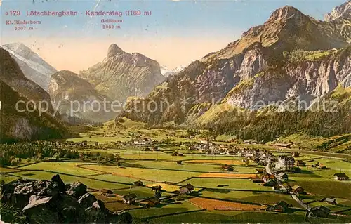 AK / Ansichtskarte Kandersteg_BE Loetschbergbahn mit Kl Rinderhorn und Gellihorn Kandersteg_BE