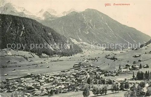 AK / Ansichtskarte Zweisimmen_BE Panorama 