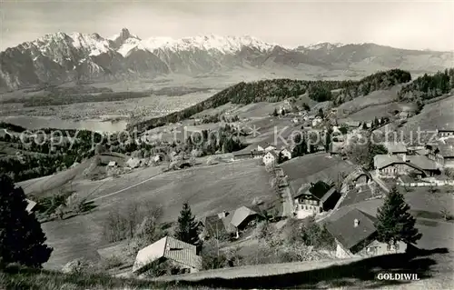 AK / Ansichtskarte Goldiwil Panorama mit Stockhornkette Goldiwil