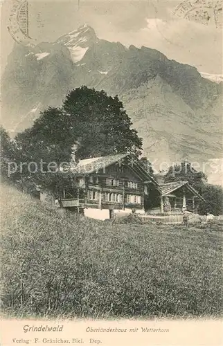 AK / Ansichtskarte Grindelwald Oberlaenderhaus mit Wetterhorn Grindelwald