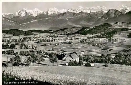 AK / Ansichtskarte Rueeggisberg_BE Panorama mit Alpenblick 