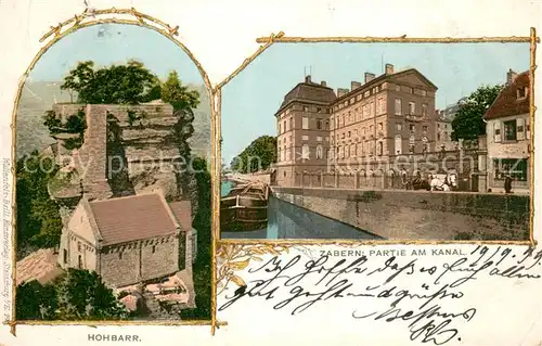 AK / Ansichtskarte Zabern_Saverne Partie am Kanal mit Hohbarr Zabern Saverne