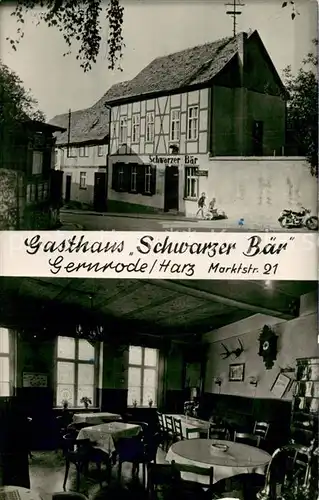 AK / Ansichtskarte Gernrode_Harz Gasthaus Schwarzer Baer Gaststube Gernrode Harz