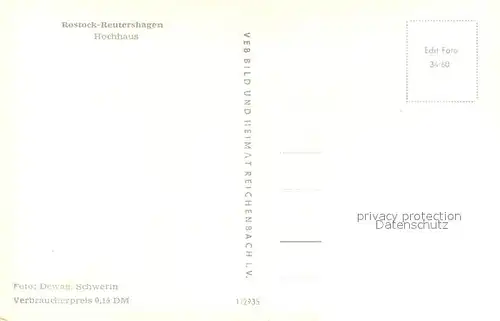 AK / Ansichtskarte Reutershagen_Rostock Hochhaus Reutershagen_Rostock