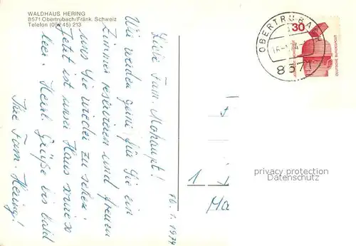 AK / Ansichtskarte Obertrubach Waldhaus Hering Details Obertrubach