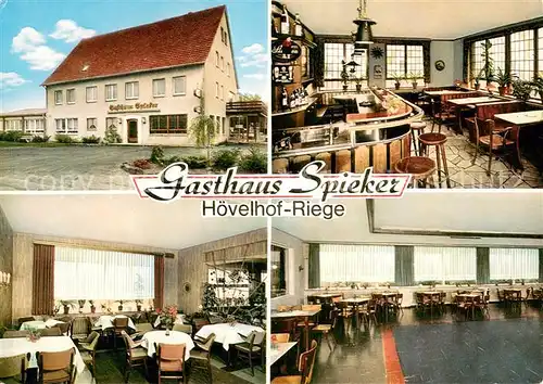 AK / Ansichtskarte Riege_Hoevelhof Gasthaus Spieker Bar Gaststube Festsaal Riege Hoevelhof