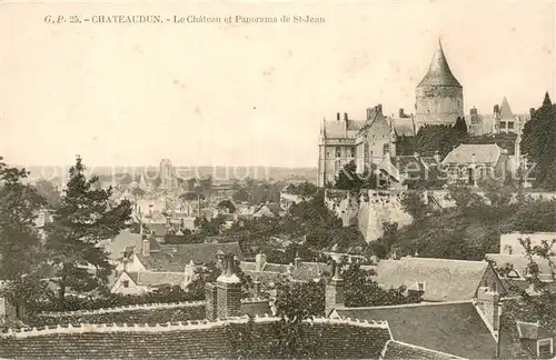 AK / Ansichtskarte Chateaudun Le Chateau et Panorama de St Jean Chateaudun