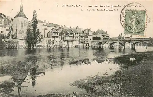 AK / Ansichtskarte Argenton_36 sur Creuse Vue sur la rive gauche de la Creuse et l Eglise Saint Benoist 
