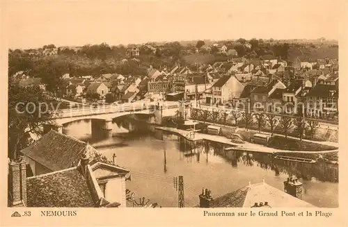 AK / Ansichtskarte Nemours_77 Panorama sur le Grand Pont et la Plage 