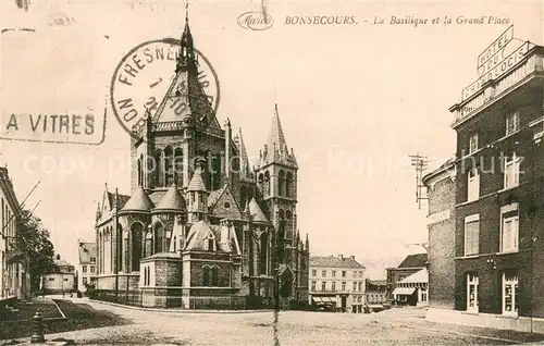 AK / Ansichtskarte Bonsecours_Bon Secours_76 La Basilique et la Grand Place 