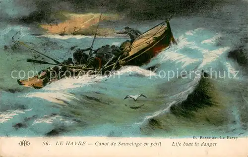 AK / Ansichtskarte Le_Havre Canot de Sauvetage en peril Le_Havre