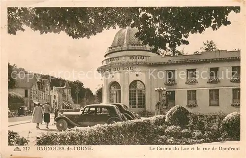 AK / Ansichtskarte Bagnoles de l_Orne Le Casino du Lac et la rue de Domfront Bagnoles de l_Orne