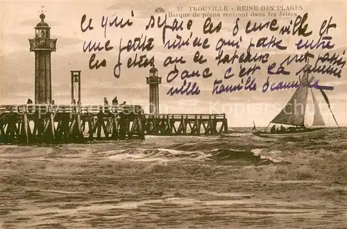 AK / Ansichtskarte Trouville_Havre Barque de peche rentrant dans les Jetees Trouville_Havre