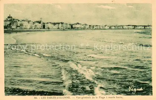 AK / Ansichtskarte Les_Sables d_Olonne_85 Vue generale de la Plage a maree haute 