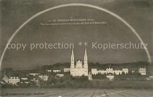 AK / Ansichtskarte La_Chapelle Montligeon Vue panoramique prise sous un Arc en Ciel La_Chapelle Montligeon