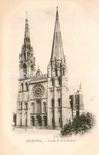 AK / Ansichtskarte Chartres_28 Facade de la Cathedrale 