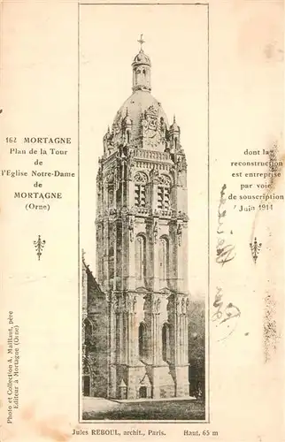 AK / Ansichtskarte Mortagne au Perche Plan de la Tour de l Eglise Notre Dame Mortagne au Perche