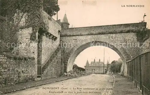 AK / Ansichtskarte Domfront_61_Orne Pont conduisant au jardin public 