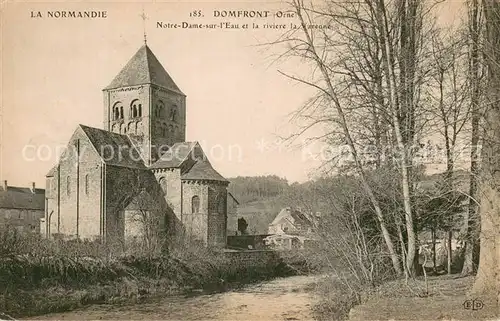 AK / Ansichtskarte Domfront_61_Orne Eglise Notre Dame sur l Eau et la riviere la Varonne 