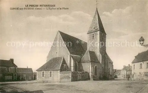 AK / Ansichtskarte Conde sur Huisne_61 L eglise et la place 