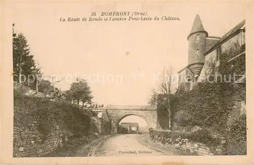 AK / Ansichtskarte Domfront_61_Orne Route de Ronde et l ancien pont levis du chateau 