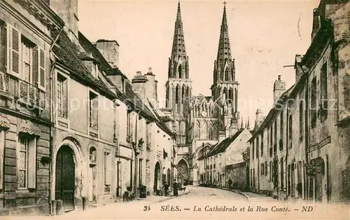AK / Ansichtskarte Sees_61 La cathedrale et la Rue Conte 