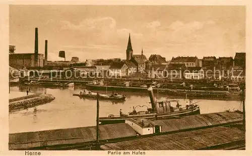 AK / Ansichtskarte Herne_Westfalen Partie am hafen Herne_Westfalen