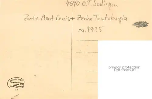 AK / Ansichtskarte Sodingen Volksschule Zeche Teutoburgis Turm im Volkspark Krankenhaus und Kath Kirche Denkmal Zeche Mont Cenis I und III Mont Cenisstrasse Ev Kirche Sodingen