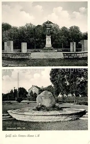 AK / Ansichtskarte Heeren Werve Ehrenmal 1914 18 und Ehrenmal 1939 45 Heeren Werve