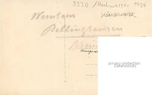 AK / Ansichtskarte Koenigswinter Hochwasser Koenigswinter