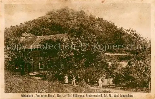 AK / Ansichtskarte Bredenscheid_Hattingen Wirtschaft Zum roten Haus Bredenscheid Hattingen