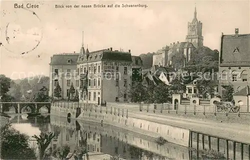 AK / Ansichtskarte Bad_Cleve Blick von der neuen Bruecke auf die Schwanenburg Bad_Cleve