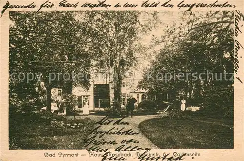 AK / Ansichtskarte Bad_Pyrmont Haus Mosebach Gartenseite Bad_Pyrmont