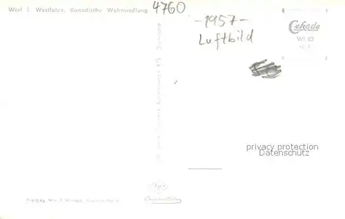 AK / Ansichtskarte Werl_Westfalen Kanadische Wohnsiedlung Fliegeraufnahme Werl_Westfalen