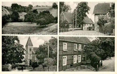 AK / Ansichtskarte Ruethen_Moehne Gastwirtschaft und Baeckerei Biermann Kirche Panoram Ruethen Moehne