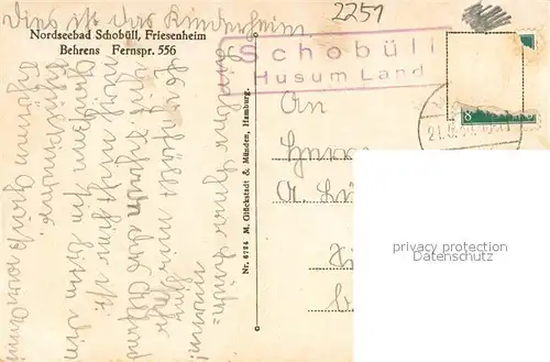 AK / Ansichtskarte Schobuell_Husum Waldschule im Tannenwald Friesenheim Behrens 