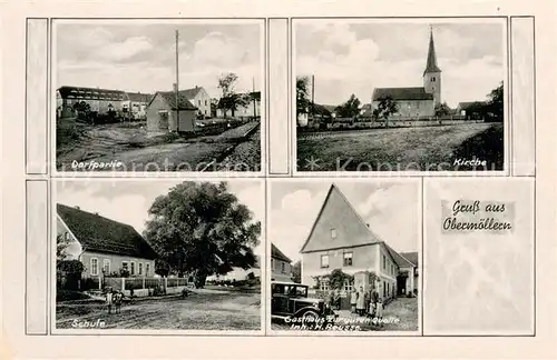 AK / Ansichtskarte Moellern Dorfpartie Kirche Schule Gasthaus zur guten Quelle Moellern