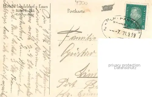 AK / Ansichtskarte Essen__Ruhr Hotel Handelshof Bueffet Posteck 