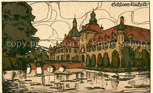 AK / Ansichtskarte Isselburg Schloss Anholt Kuenstler Steinzeichnung Isselburg