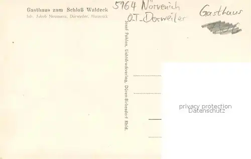 AK / Ansichtskarte Dorweiler_Rheinland Panorama Gasthaus zum Schloss Waldeck Panorama Dorweiler_Rheinland