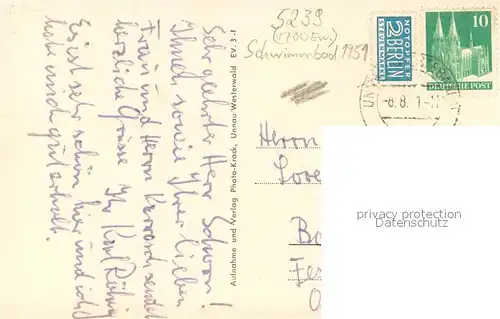 AK / Ansichtskarte Unnau_Westerwald Schwimmbad Unnau_Westerwald